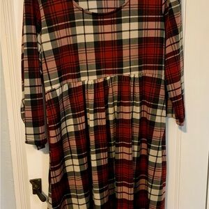 Reborn Plaid Tunic in Red, Black, Cream